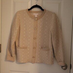 H BY HALSTON Button Down Lady Cardigan